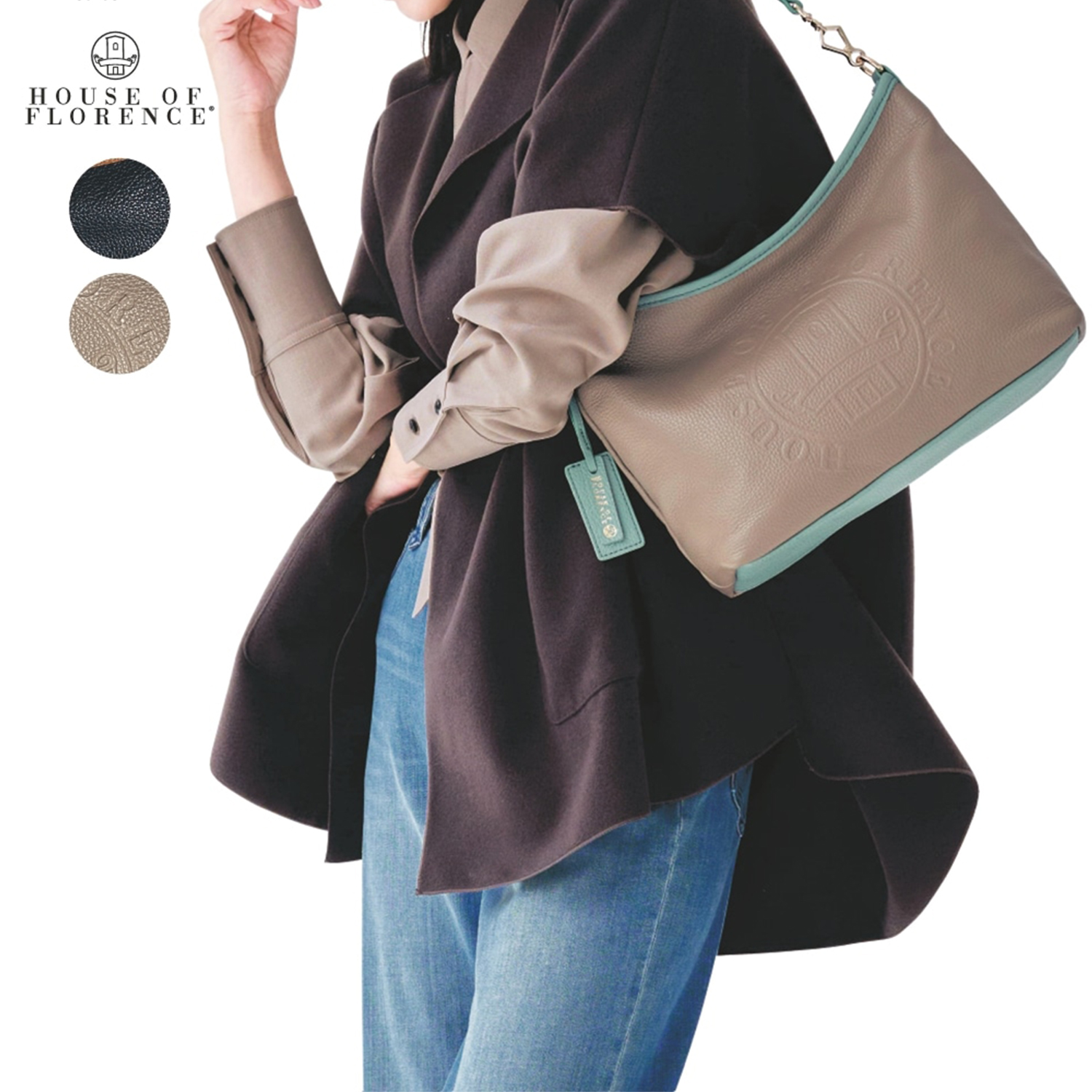 【ハウス・オブ・フローレンス/HOUSE OF FLORENCE】本革ワンショルダーバッグ(2WAY)
