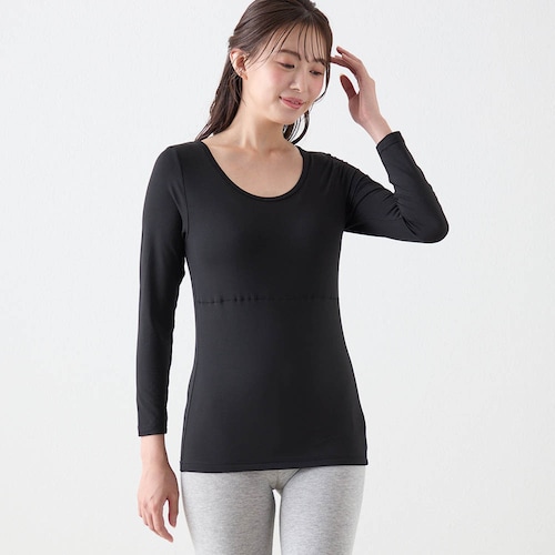 着るホカロン 当て布付き裏起毛長袖Tシャツ