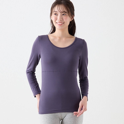 着るホカロン 当て布付き裏起毛長袖Tシャツ