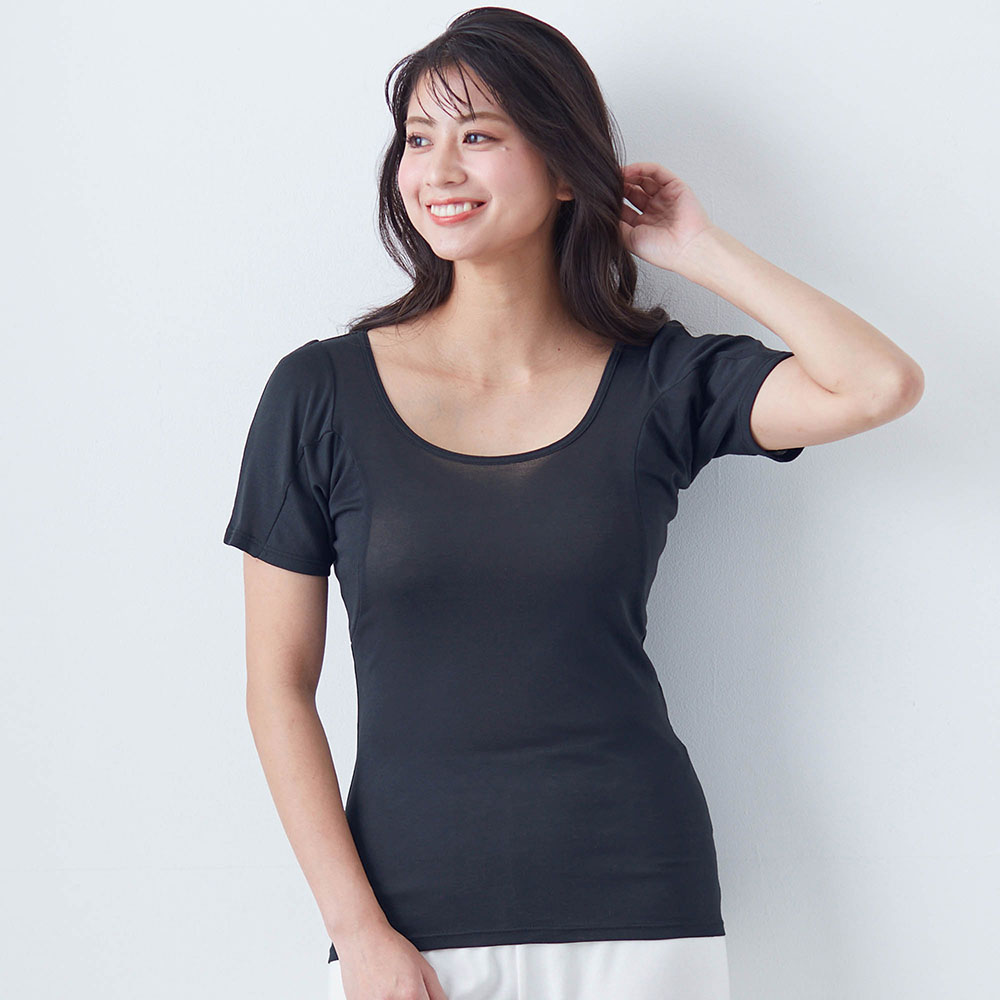 汗取りインナー・綿混背中二重三分袖(超大汗さん) 汗取りインナー・綿混背中二重三分袖(超大汗さん)