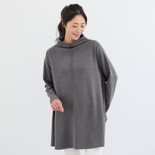 裏起毛モックネックカットソーチュニック