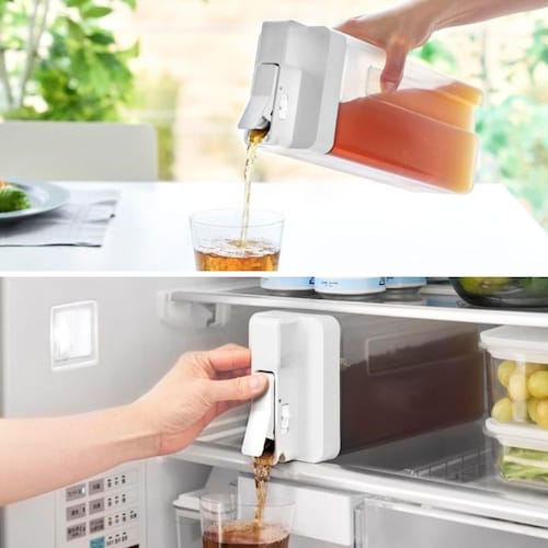 倒して置けてそのまま注げる冷水筒