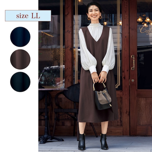 【定期お届け】［LLサイズ］ シルエットがきれいに見えるジャンパースカート ：3回シリーズ