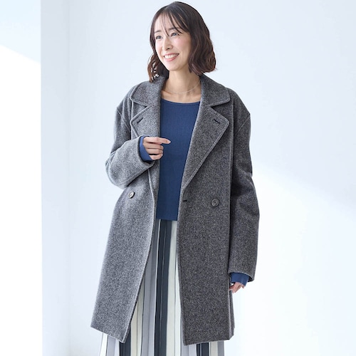 上質ウール混素材を使用した2WAYコート