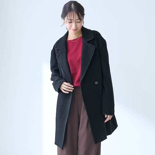 上質ウール混素材を使用した2WAYコート