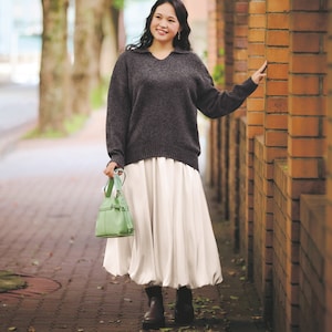 【ラ・フィット/la*fite】襟付きニット+バルーンスカート2点セット