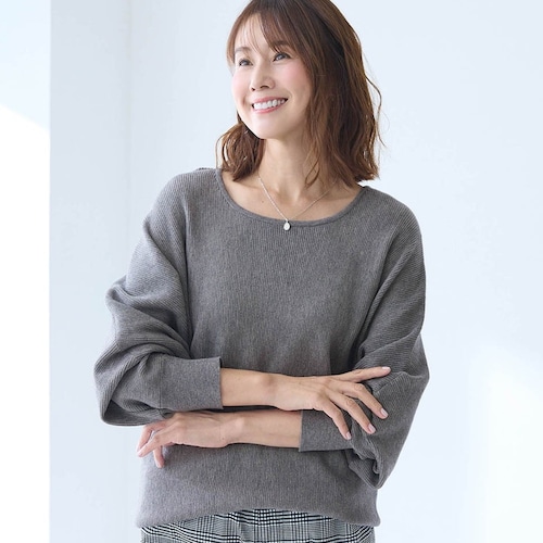 乾燥機OK！着やせドルマンニット