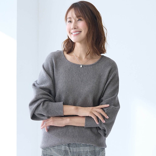 乾燥機OK！着やせドルマンニット