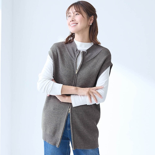 毛玉になりにくい！着やせニットベスト