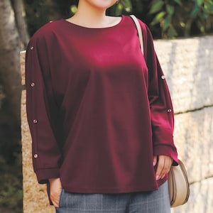 【ラ・フィット/la*fite】ブラウス見えドルマンカットソー