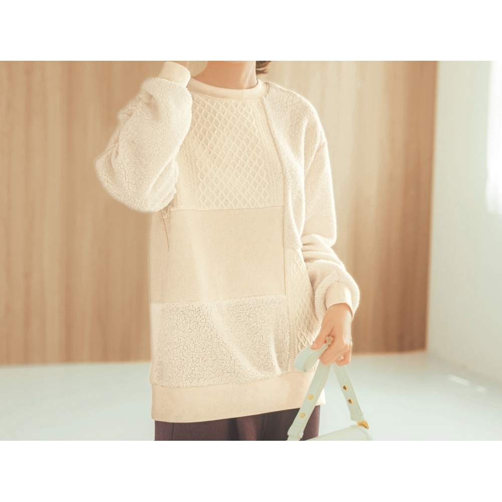 【ラ・フィット/la*fite】1枚で着映え!異素材切替えカットソー