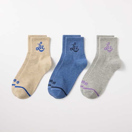 【特別価格】【3足組】クルー丈ソックス