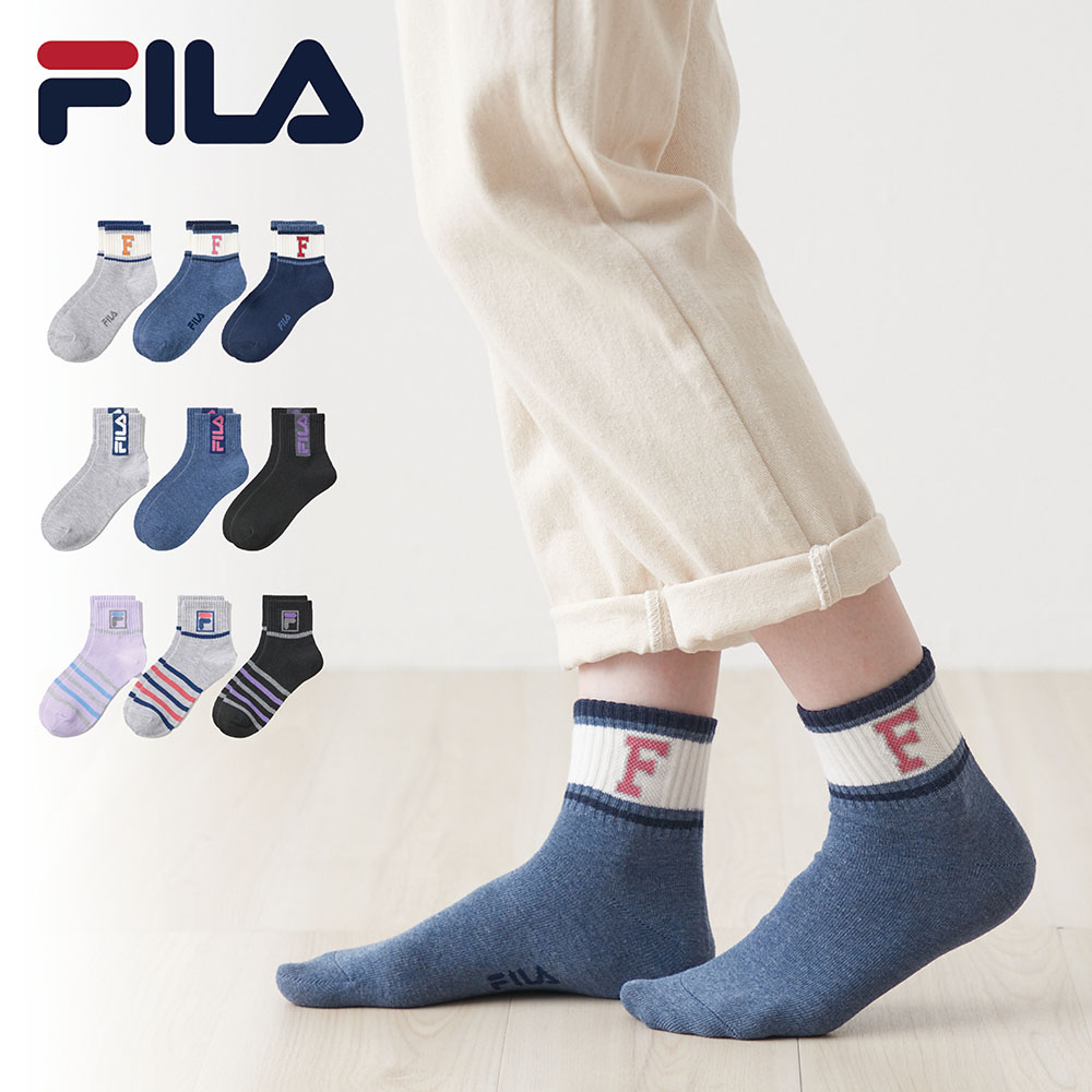 【フィラ/FILA】【特別価格】【3足組】クルー丈ソックス