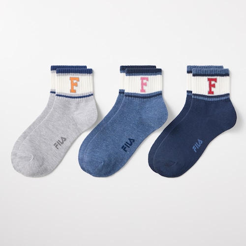 【特別価格】【3足組】クルー丈ソックス