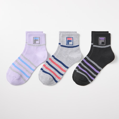 【特別価格】【3足組】クルー丈ソックス