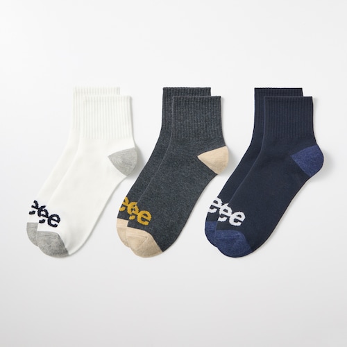 【特別価格】【3足組】メンズクルー丈ソックス