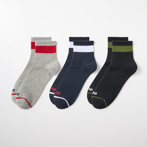 【特別価格】【3足組】メンズクルー丈ソックス