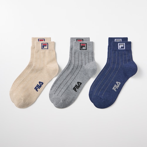 【特別価格】【3足組】メンズクルー丈ソックス
