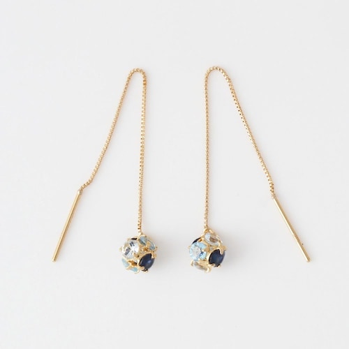 【受注生産】10金ロンデルボール天然石ピアス