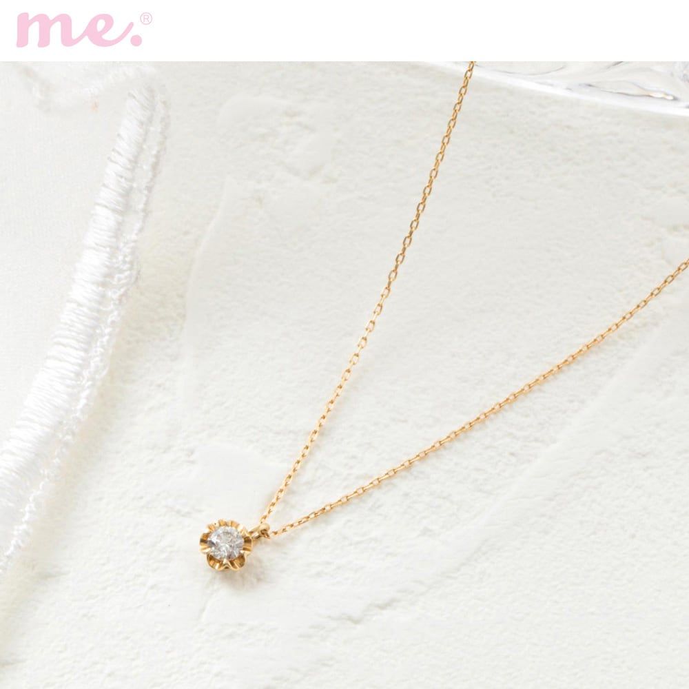 【ミー×ベルメゾン/me.×BELLE MAISON】【7月16日までお得!】 【受注生産】10金ダイヤモンドペンダント[日本製]