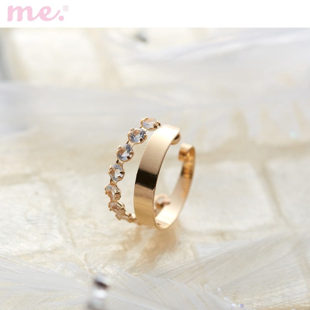 【ミー×ベルメゾン/me.×BELLE MAISON】【7月16日までお得!】 【受注生産】10金Wトパーズイヤーカフ(片耳用)