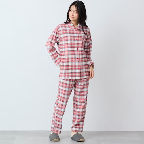 【日本製】ツイル起毛チェック柄パジャマ