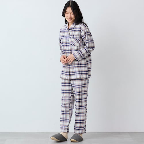 【日本製】ツイル起毛チェック柄パジャマ