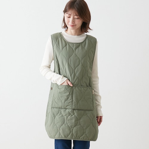 撥水キルト裏ボアエプロン