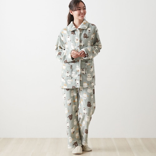 あったか猫柄フリースパジャマ