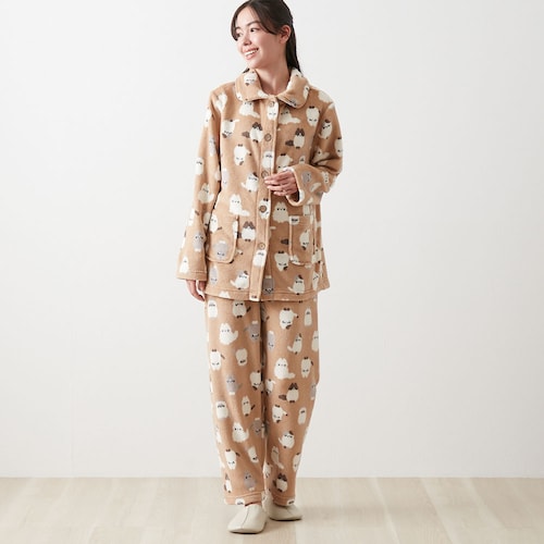 あったか猫柄フリースパジャマ