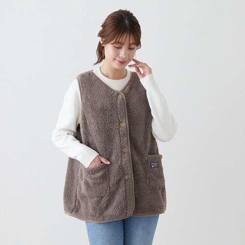 あったかシープタッチボアノーカラーベスト