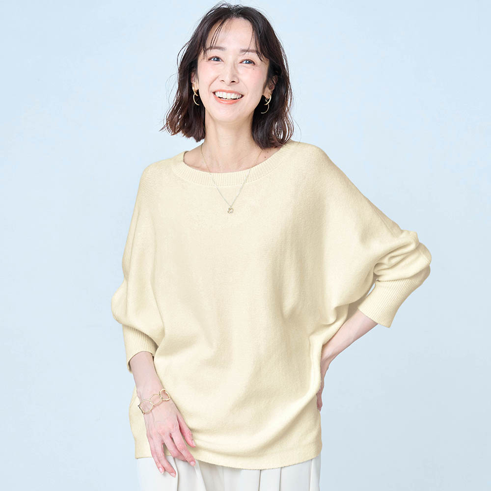 肌触り心地よい着回し抜群のニット【乾燥機OK】 肌触り心地よい着回し抜群のニット【乾燥機OK】