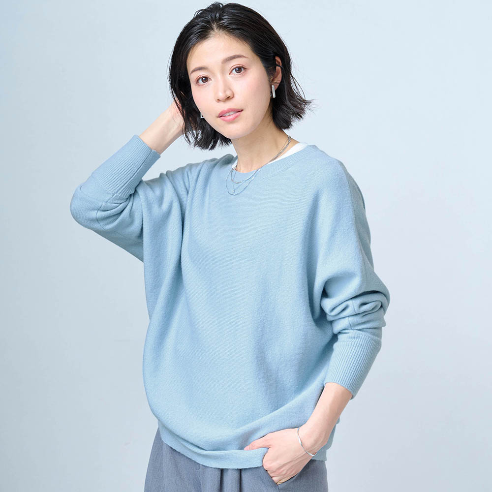 肌触り心地よい着回し抜群のニット【乾燥機OK】 肌触り心地よい着回し抜群のニット【乾燥機OK】