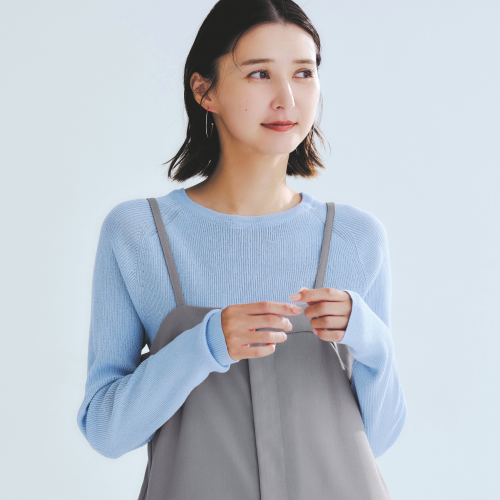 【スタイルノート/StyleNote】重ね着に使える綿混シアーラメニット 【スタイルノート/StyleNote】重ね着に使える綿混シアーラメニット