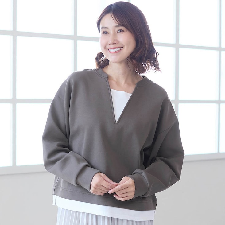 【7月23日再値下げ】 綿混あったかダンボールレイヤード風プルオーバー