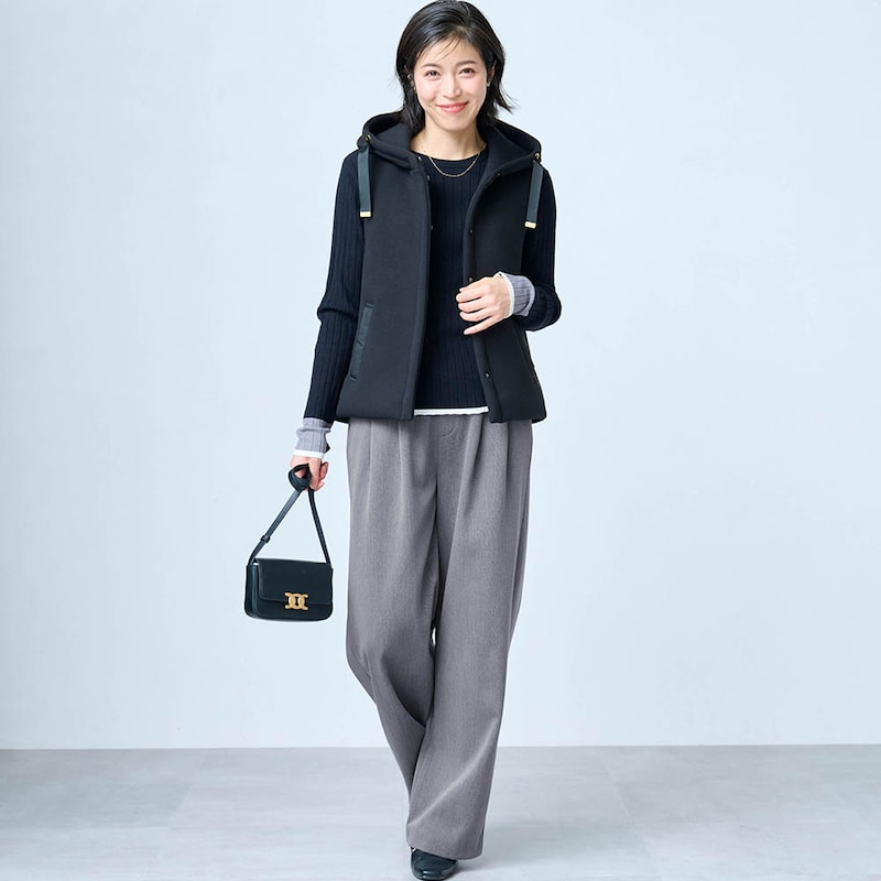 モデル身長168cm／M※写真は撮影用のため股下+8cmになります。