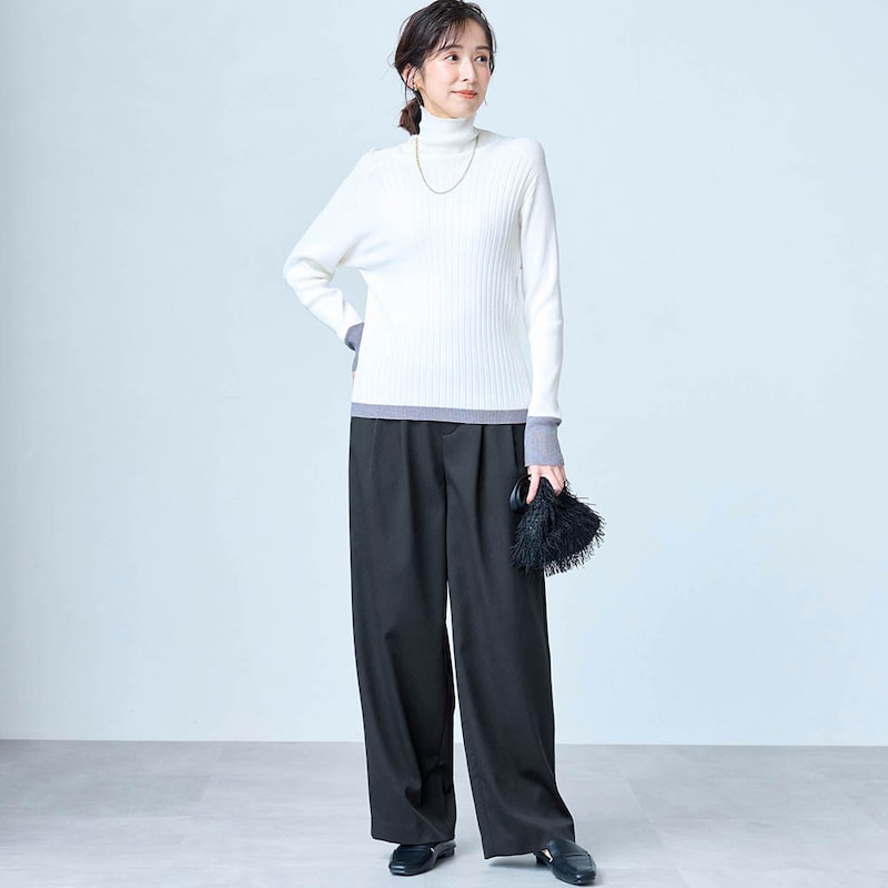 モデル身長169cm／M※写真は撮影用のため股下+8cmになります。