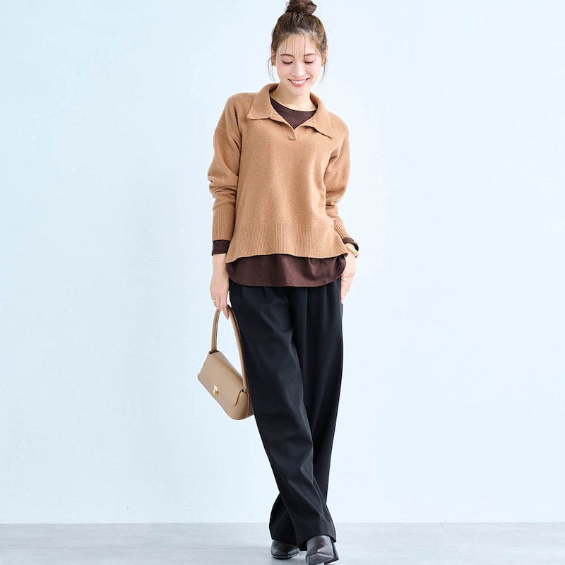 モデル身長168cm／M※写真は撮影用のため股下+8cmになります。