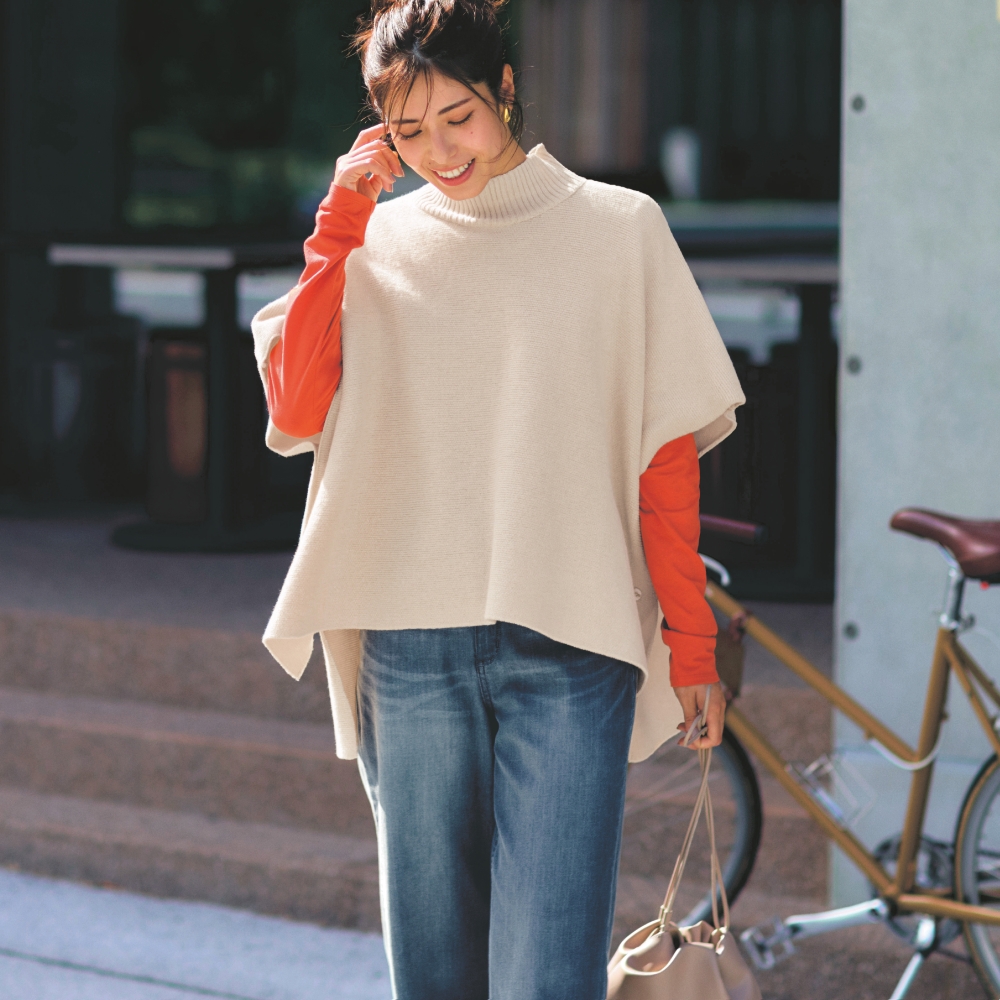 どんなボトムにも合う!体型すっぽりニットポンチョスタイルノート/StyleNote どんなボトムにも合う!体型すっぽりニットポンチョスタイルノート/StyleNote