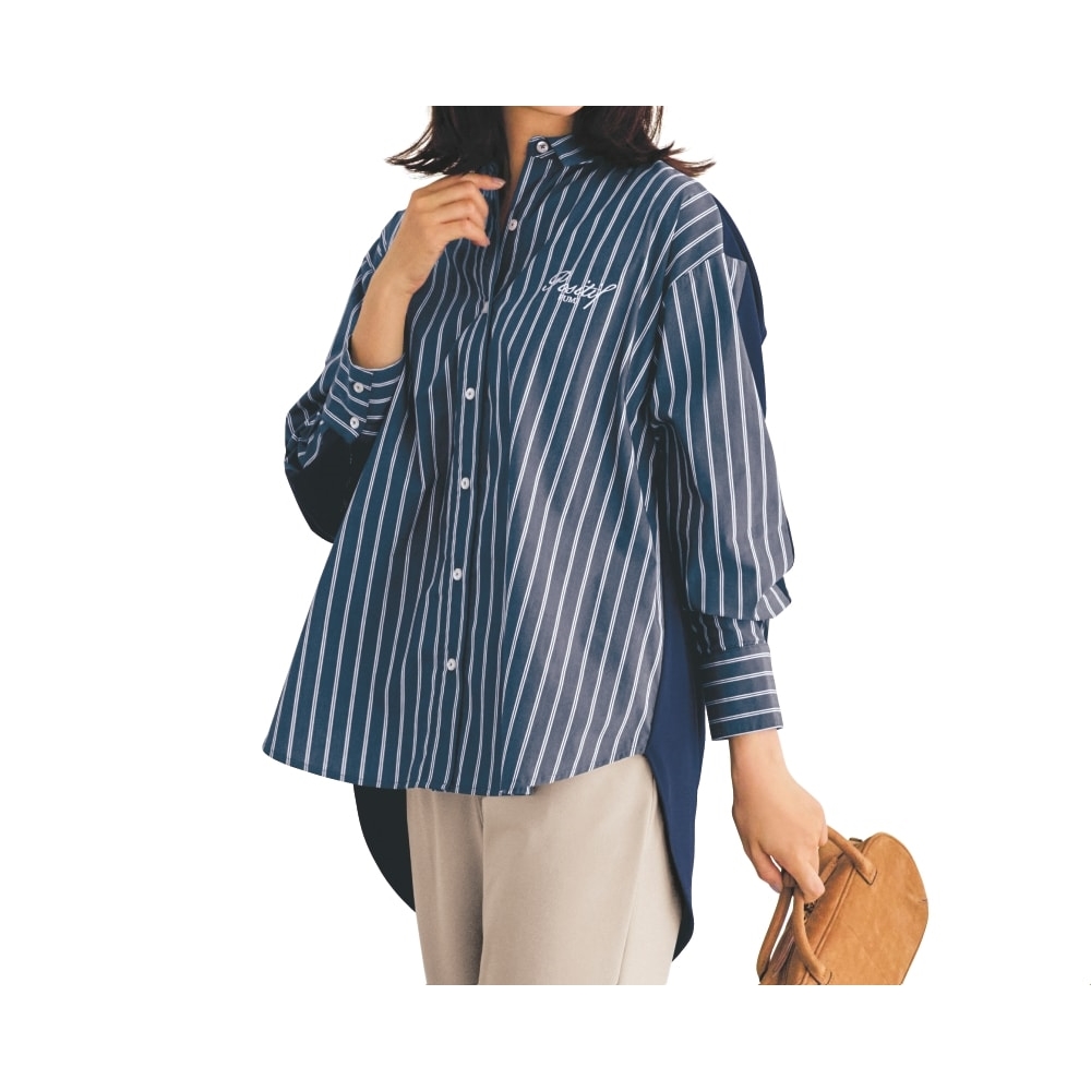 【スタイルノート/StyleNote】後ろカットソー切替えシャツ