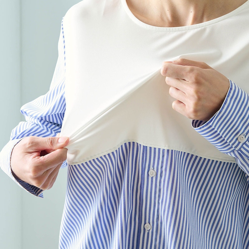 上身頃が伸縮性のあるカットソー素材だから動きやすい