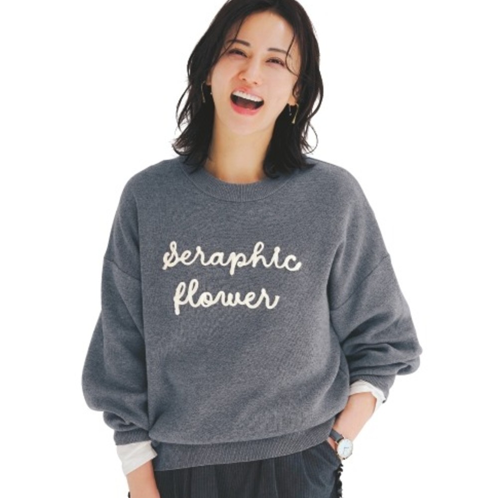 【ロウイング/Rowing】シーズンレススウェット風ロゴニット 【洗濯機OK】 【ロウイング/Rowing】シーズンレススウェット風ロゴニット 【洗濯機OK】