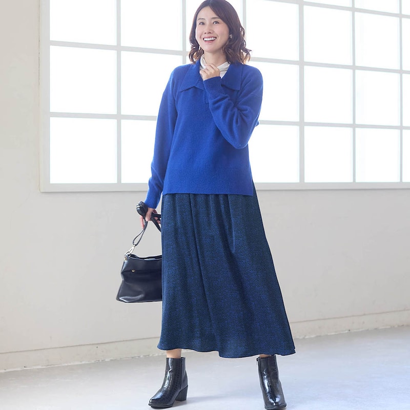 モデル身長168cm／M※写真は撮影用のため総丈+6cmになります。