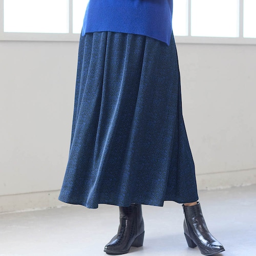 あったか裏カットソー付きプリントスカート