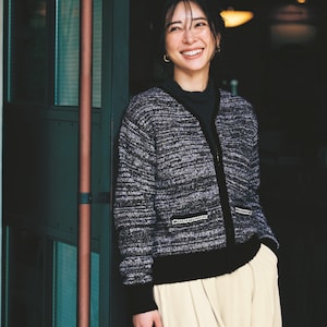 【スタイルノート/StyleNote】【2月4日再値下げ】 編地変化のあるニットブルゾン