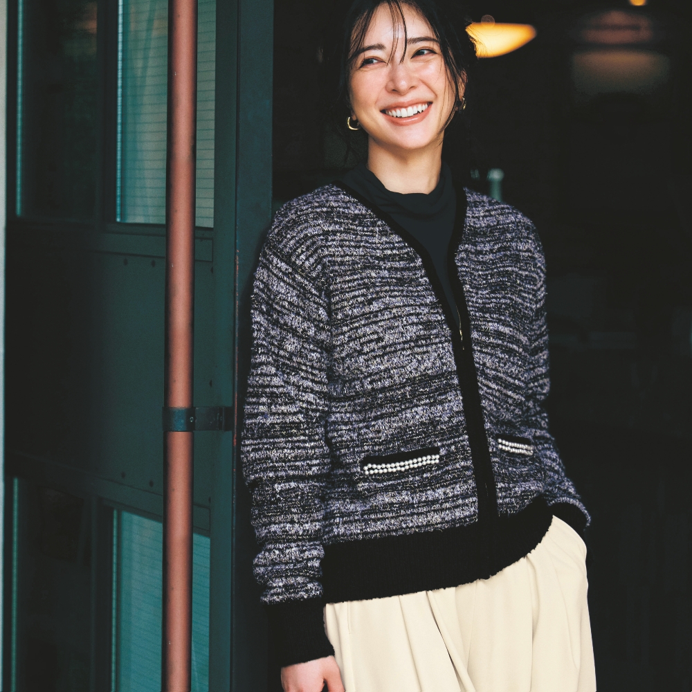 【スタイルノート/StyleNote】【2月4日再値下げ】 編地変化のあるニットブルゾン