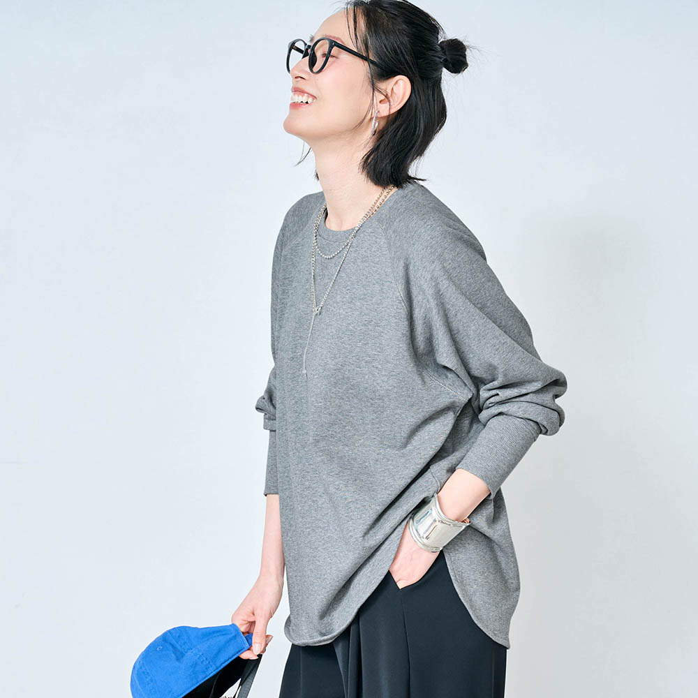 【ロウイング/Rowing】コットン裏毛シャツテールスウェット