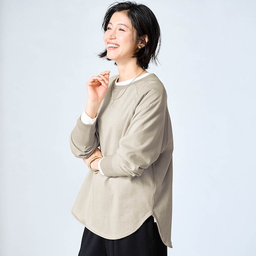 コットン裏毛シャツテールスウェット