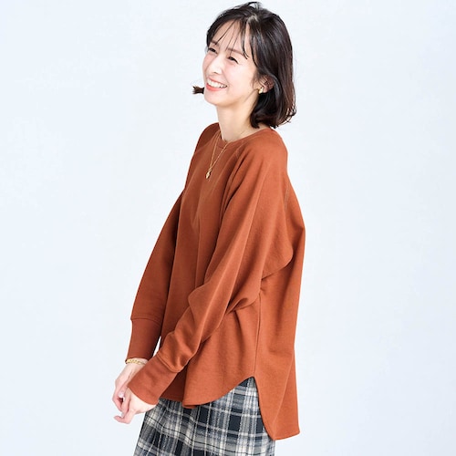 コットン裏毛シャツテールスウェット