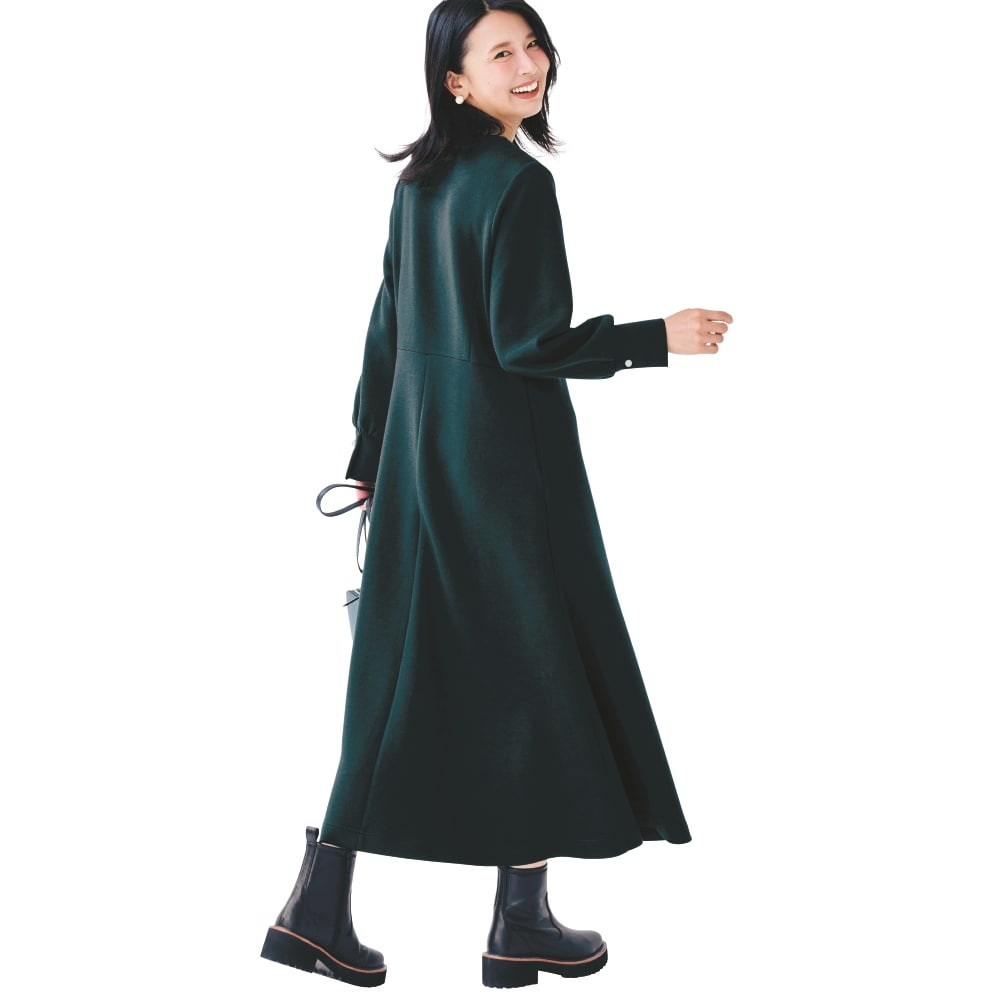 後ろ姿もすっきり見え美人シルエットワンピース 【TV newsおかえり で